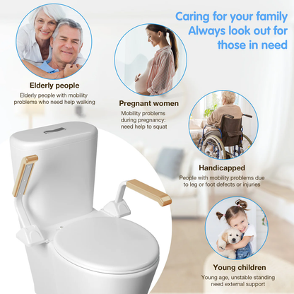 Safety Rail For Toilet.Elder Care.Toilet Safety Rails Frame For Seniors. Heavy Duty Adjustable Handicap Toilet Seat With Handles Over Toilet