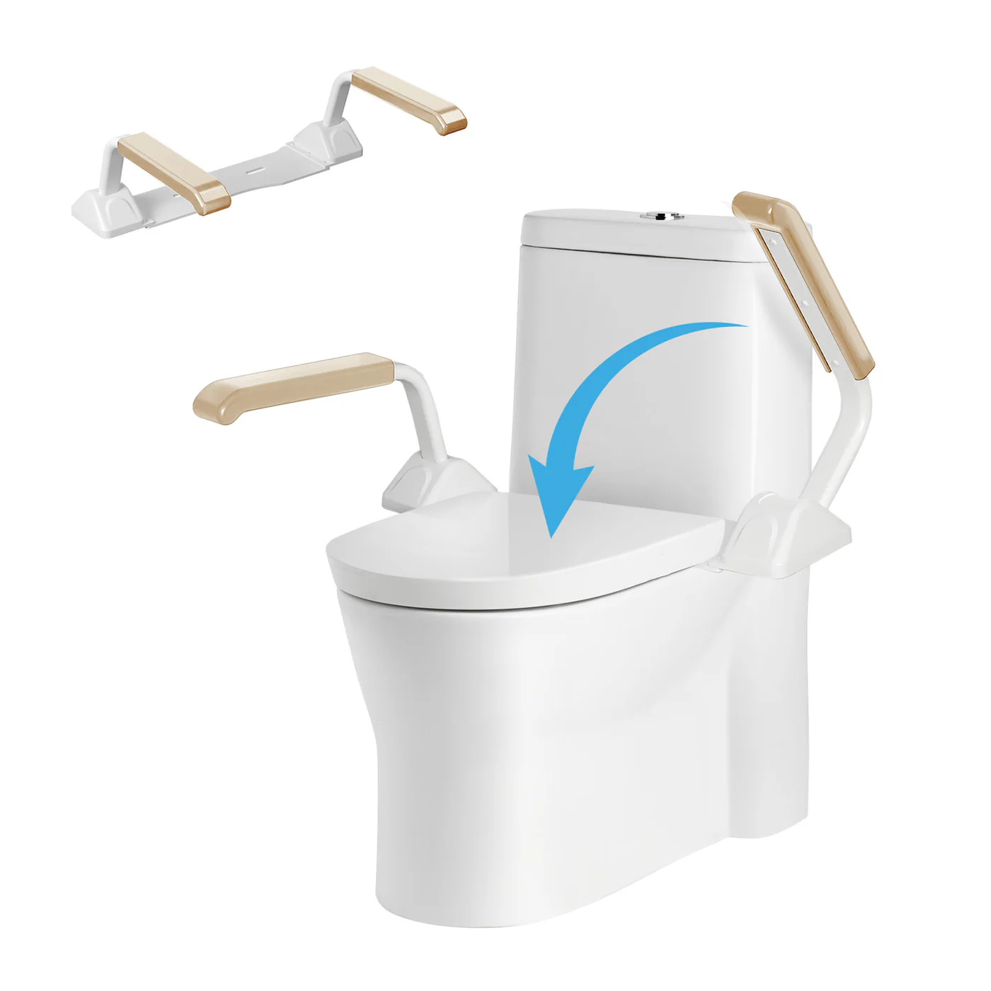 Safety Rail For Toilet.Elder Care.Toilet Safety Rails Frame For Seniors. Heavy Duty Adjustable Handicap Toilet Seat With Handles Over Toilet