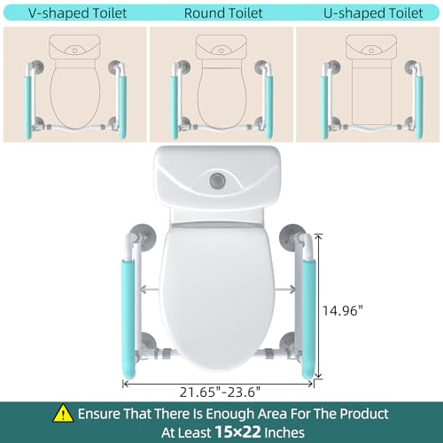 Toilet Safety Rails for Elderly. Sturdy and Adjustable Toilet Handles for Seniors and People with Limited Mobility. Safety Frame.Toilet Assistance