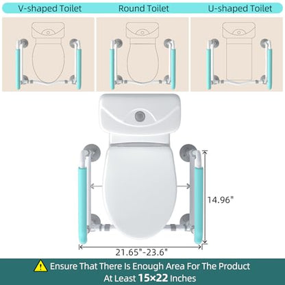 Toilet Safety Rails for Elderly. Sturdy and Adjustable Toilet Handles for Seniors and People with Limited Mobility. Safety Frame.Toilet Assistance