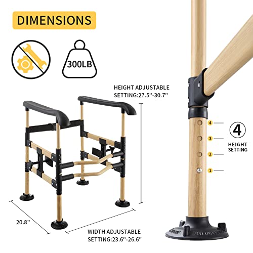 Toilet Safety Rail for Elderly. FSA or HSA Adjustable Detachable Frame. Toilet Safety Frame for Elderly & Handicapped - Elderly Assistance Products. 4 Replacement Suction Pads. Enhances Stability