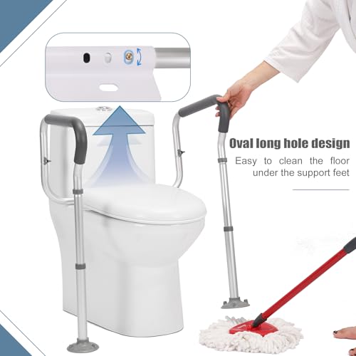 Toilet Safety Rail for Seniors. Toilet Grab Bars for Seniors and Disabled. Toilet Handles for Elderly with Adjustable Width and Height. 350 lb Weight Capacity. FSA/HSA Eligible (White)