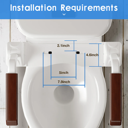 Safety Rail For Toilet.Elder Care.Toilet Safety Rails Frame For Seniors. Heavy Duty Adjustable Handicap Toilet Seat With Handles Over Toilet