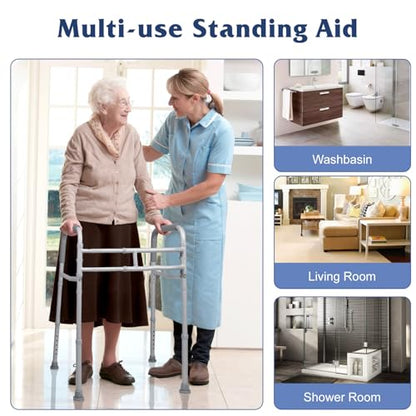 Stand Alone Toilet Safety Rails. Adjustable Toilet Safety Frame. Toilet Rails for Seniors. Foldable Toilet Safety Frames & Rails. Toilet Bars for Elderly and Disabled (400LBS)