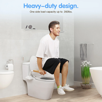 Safety Rail For Toilet.Elder Care.Toilet Safety Rails Frame For Seniors. Heavy Duty Adjustable Handicap Toilet Seat With Handles Over Toilet