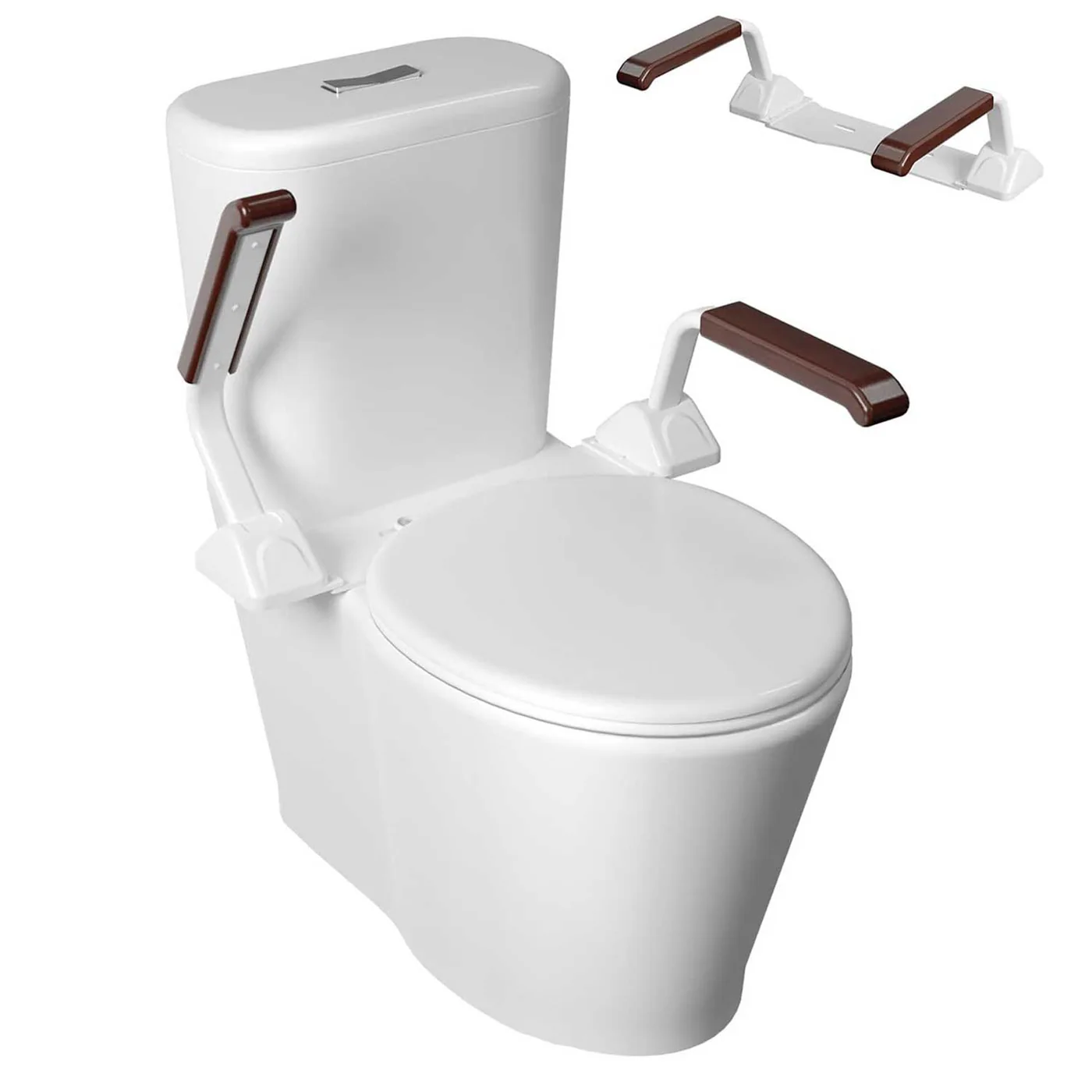 Safety Rail For Toilet.Elder Care.Toilet Safety Rails Frame For Seniors. Heavy Duty Adjustable Handicap Toilet Seat With Handles Over Toilet