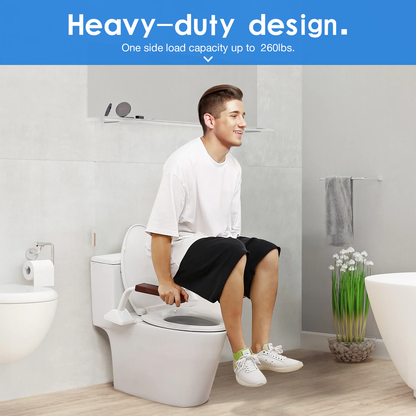 Safety Rail For Toilet.Elder Care.Toilet Safety Rails Frame For Seniors. Heavy Duty Adjustable Handicap Toilet Seat With Handles Over Toilet