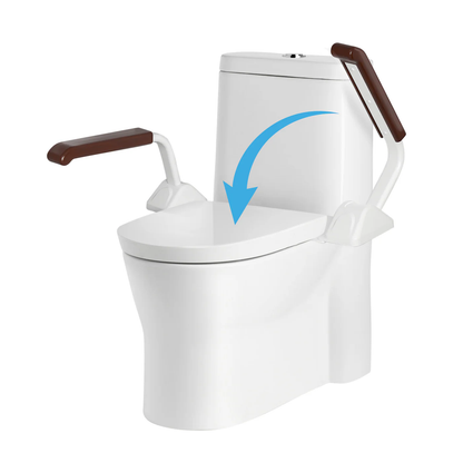 Safety Rail For Toilet.Elder Care.Toilet Safety Rails Frame For Seniors. Heavy Duty Adjustable Handicap Toilet Seat With Handles Over Toilet