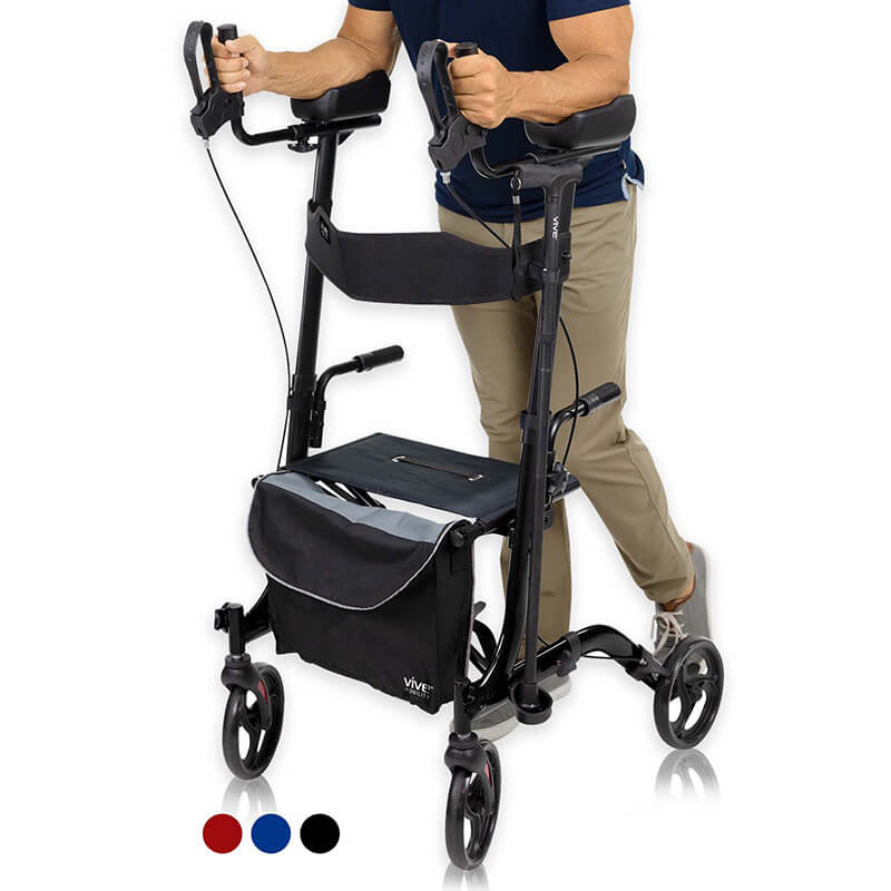 Upright Rollator - Walker with Foldable Transport Seat